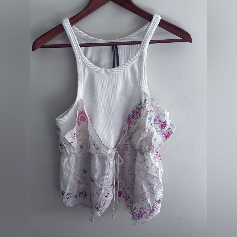 NWT Anthropologie Floral Scarf Tank Size: XL - Picture 2 of 5